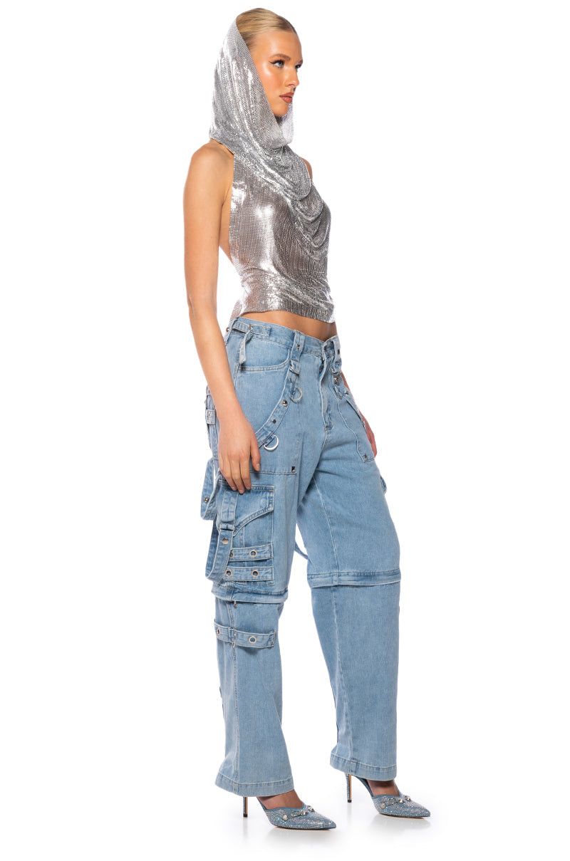 IN MY MIND HOODED CHAINMAIL TOP