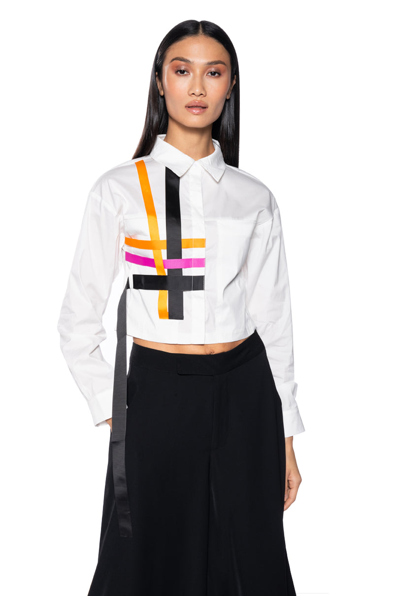 INSEPARABLE BUTTON DOWN STRIPED POPLIN SHIRT