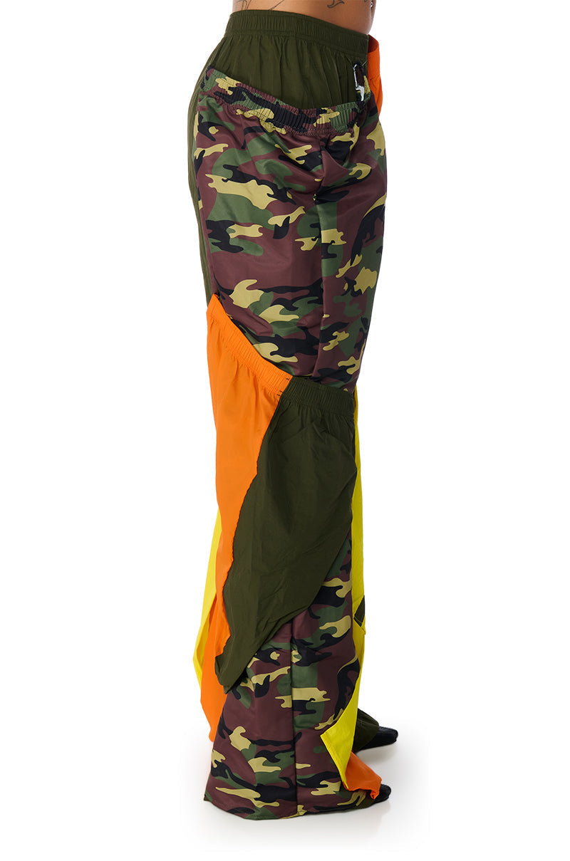 ISA CAMO AND COLORBLOCK NYLON SWEATPANT