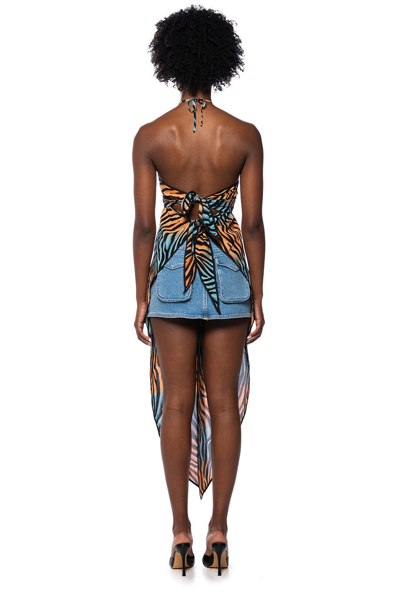 ISLAND DREAMER OMBRE HALTER TOP