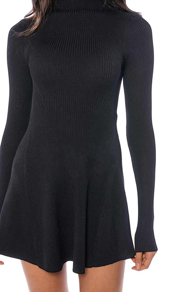 JACIE MOCK COLLAR KNIT MINI DRESS