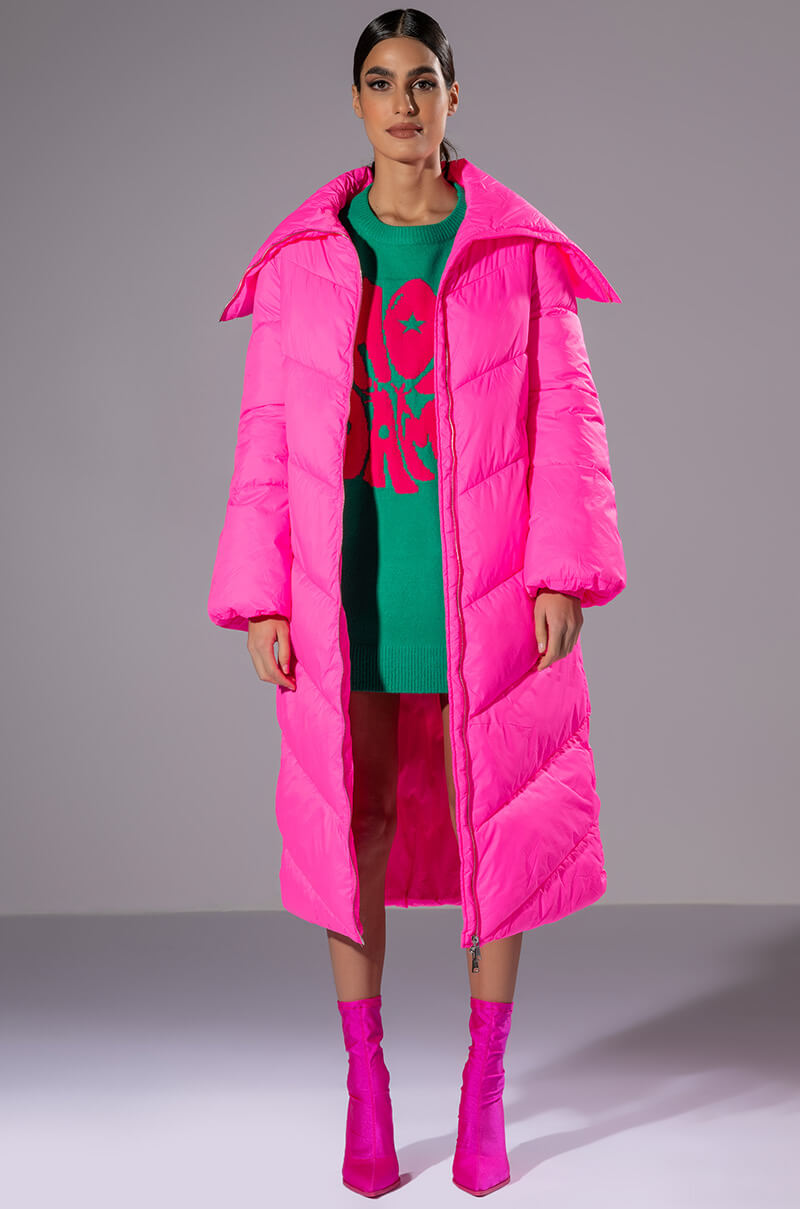 LOLITA LUXE ESSENTIAL PUFFER COAT IN PINK