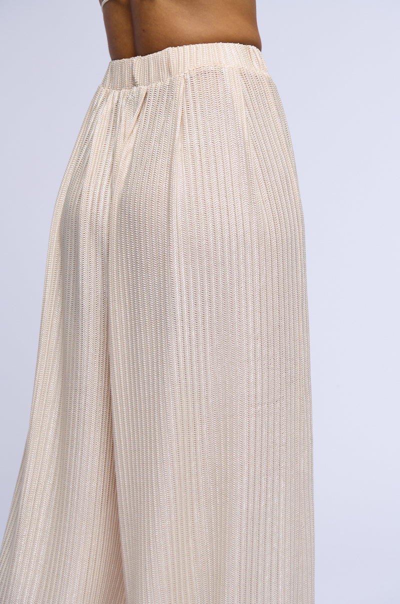 JUST LIKE MAGIC METALLIC KNIT WIDE LEG PANT