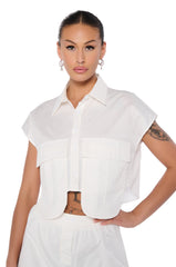 KYLIN POPLIN CARGO BUTTON DOWN