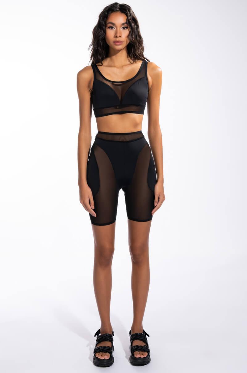 LET YOU WONDER MESH BIKER SHORT