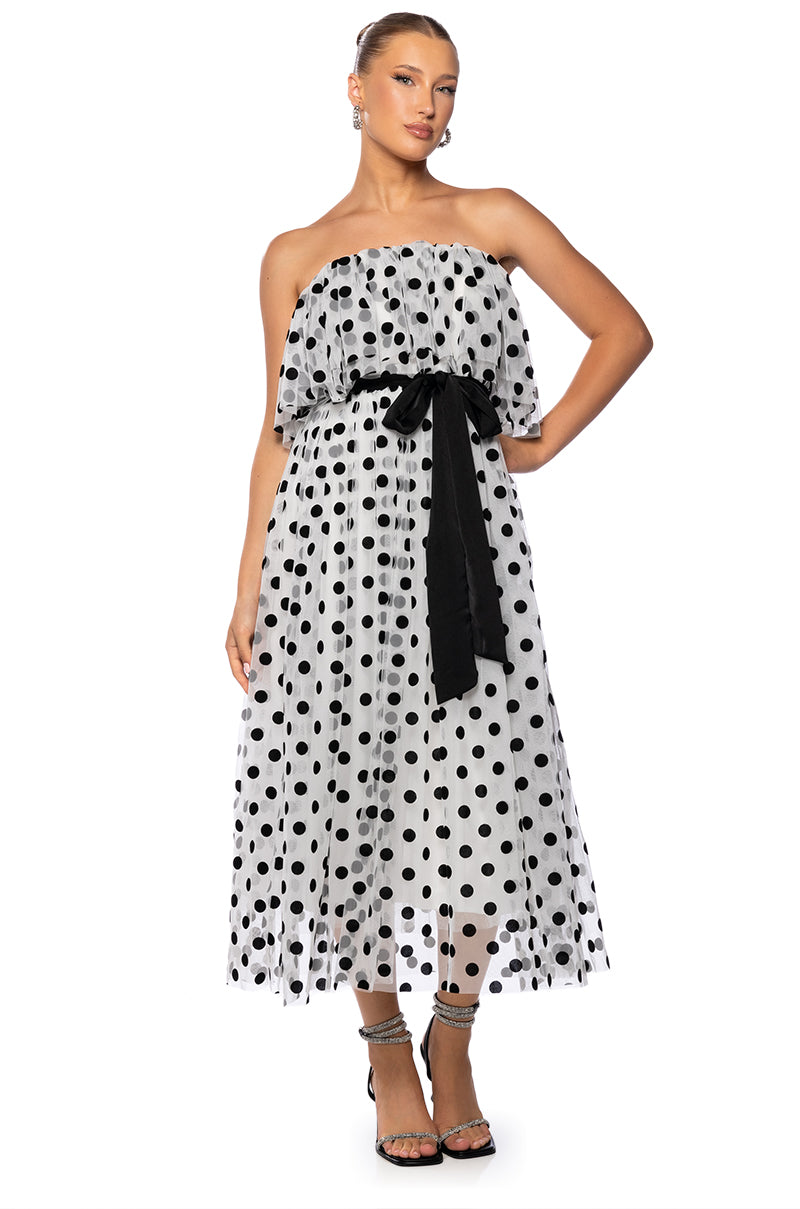 LIFE LIKE A MOVIE STRAPLESS MAXI DRESS