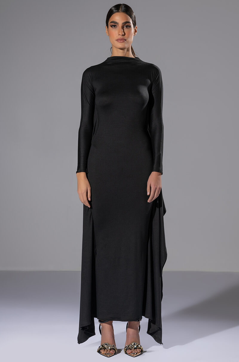 LIKE A STATUE BUTTERFLY SLEEVE MAXI DRESS