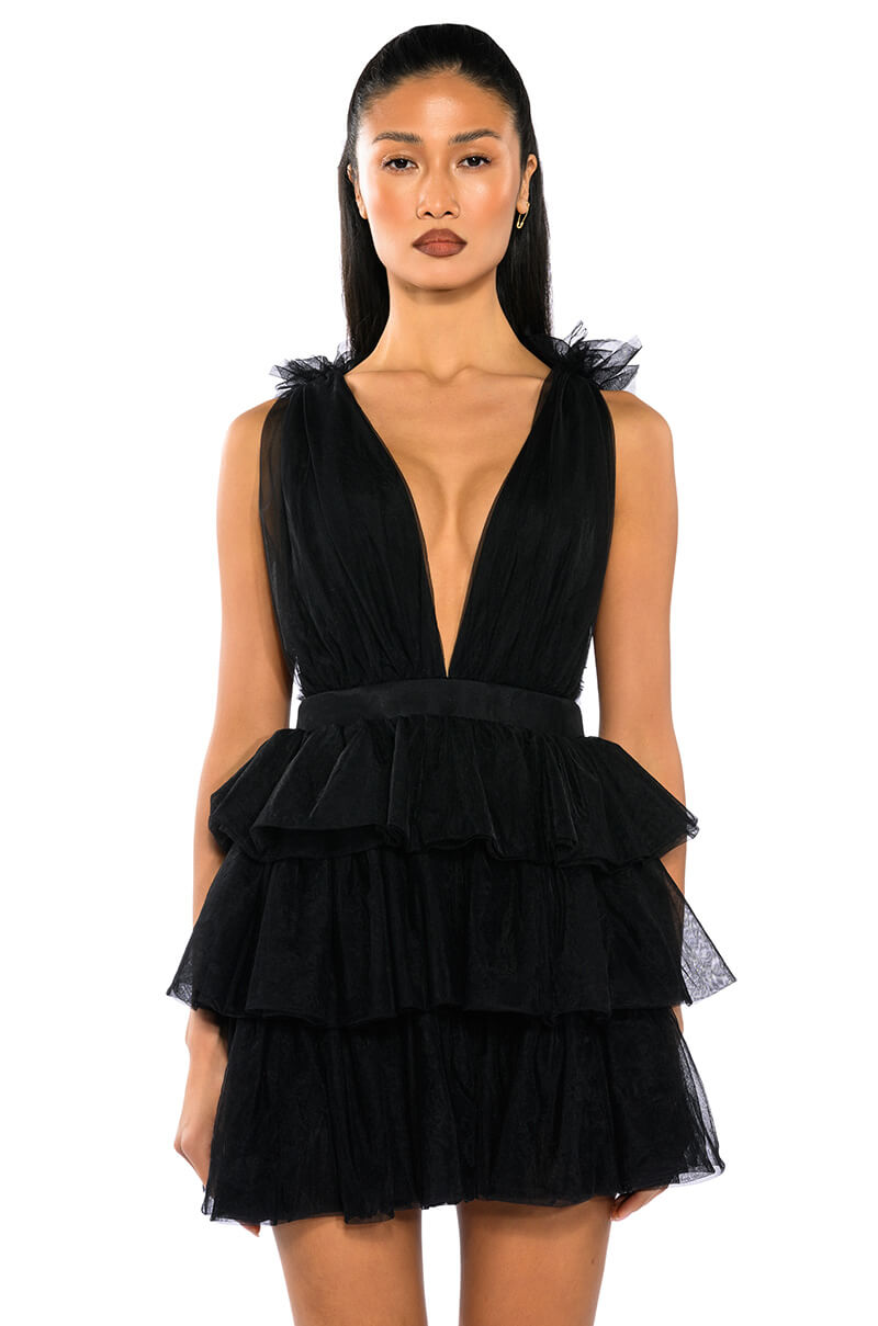 LILY TULLE SLEEVELESS MINI DRESS