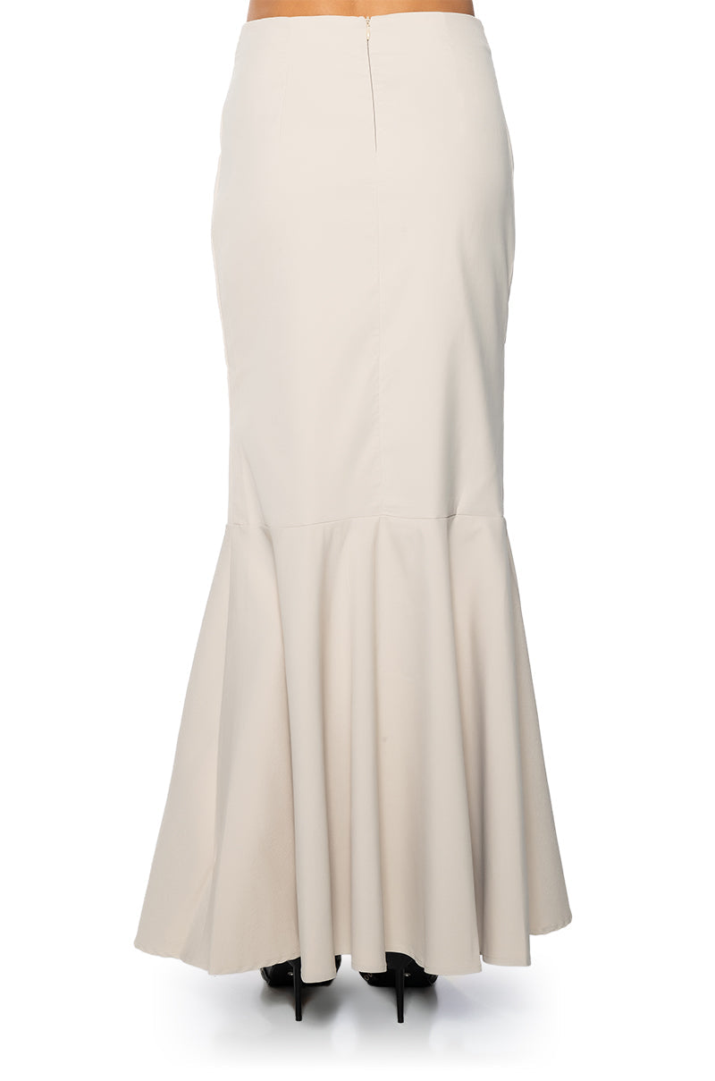 LINDEN FITTED TRUMPET MAXI SKIRT