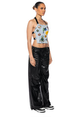 LOLA PATCH HALTER TOP
