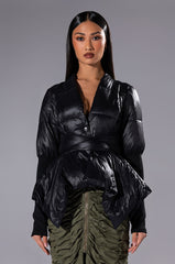 LONGING FOR YOU TIE FRONT PUFFER