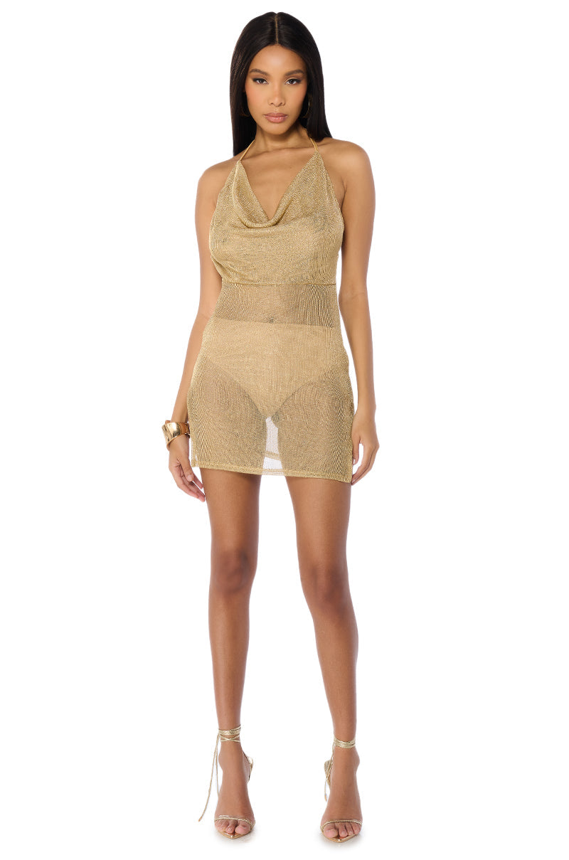 LOOK THE PART EMBELLISHED KNIT MINI DRESS