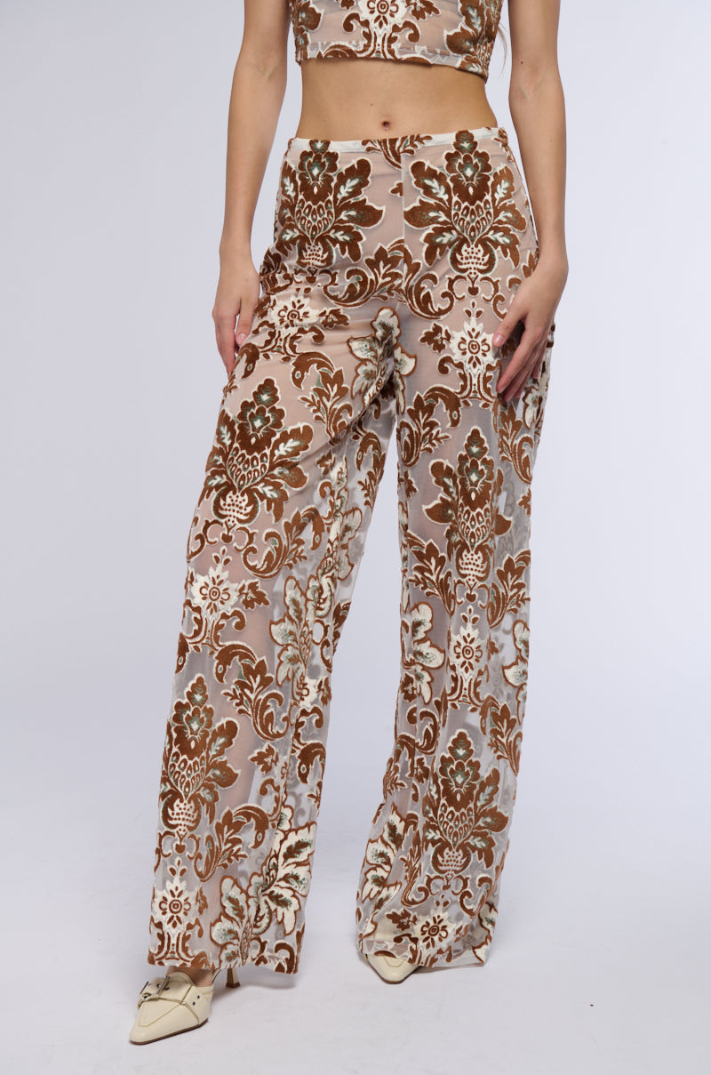 LOTUS MESH FLARE PANTS