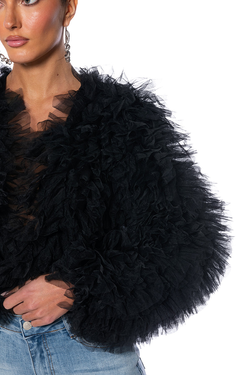 LOU LOU TULLE JACKET IN BLACK