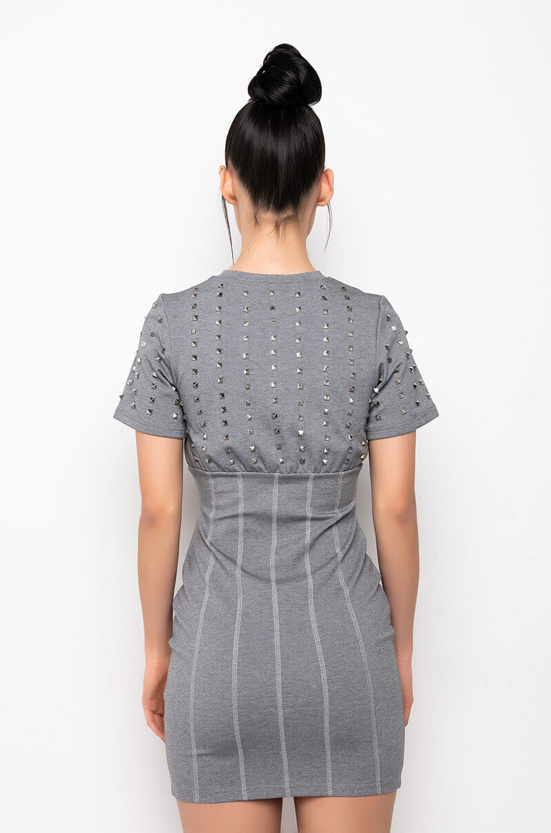 LOVE ME NOT STUDS T-SHIRT DRESS
