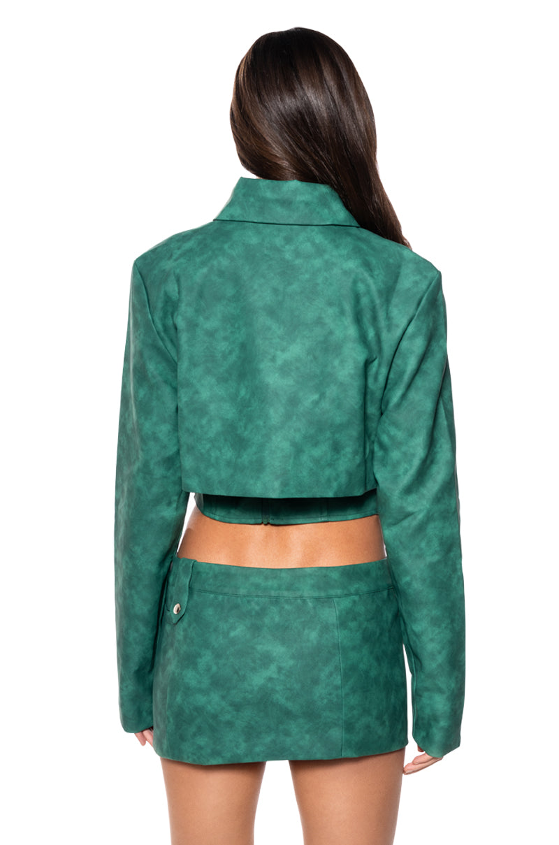 LUCKY ME MOTO FAUX LEATHER JACKET