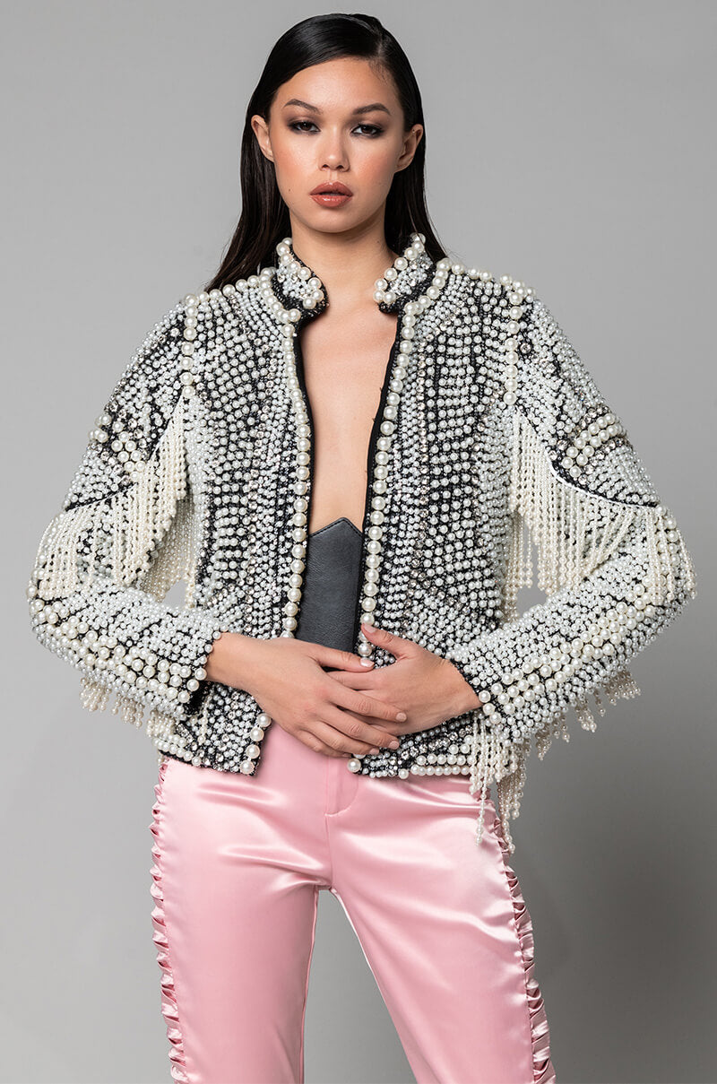 LUXE ALL OVER PEARL ALIX JACKET