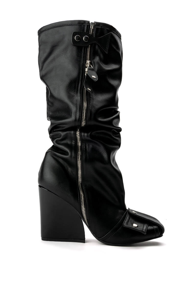 EMBELLISHED CHUNKY BOOT IN BLACK