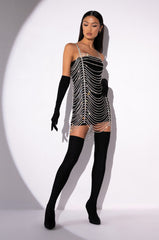 MADE YOU LOOK RHINESTONE MINI DRESS