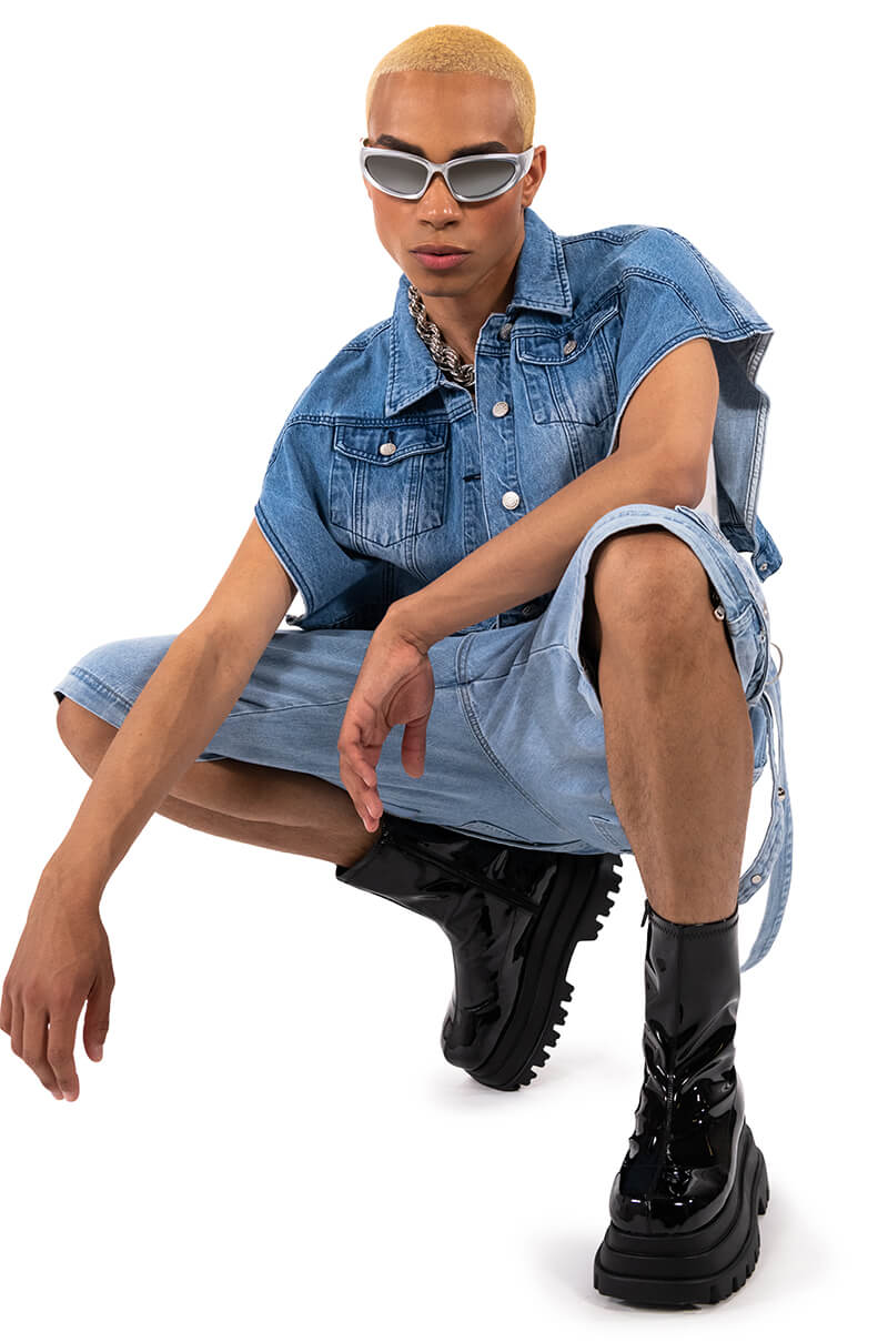 MAKE A MOVE EXTRA WIDE BAGGY CARGO JEANS