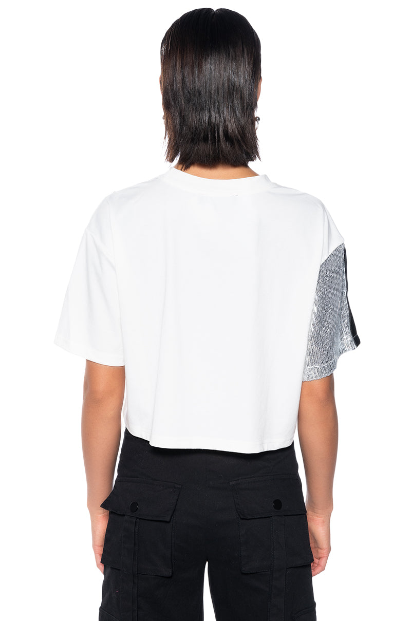 MAKE IT SHINE SEQUIN DETAIL T-SHIRT