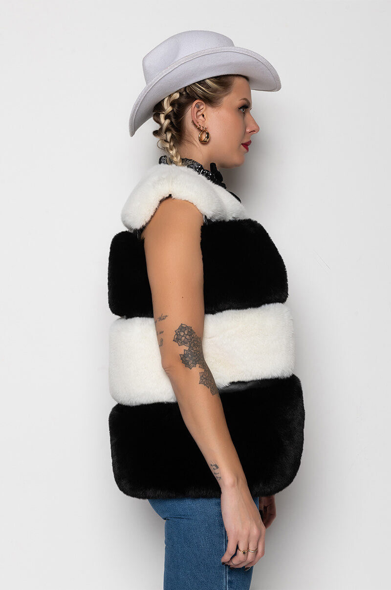 MAMA FAUX FUR PANEL VEST