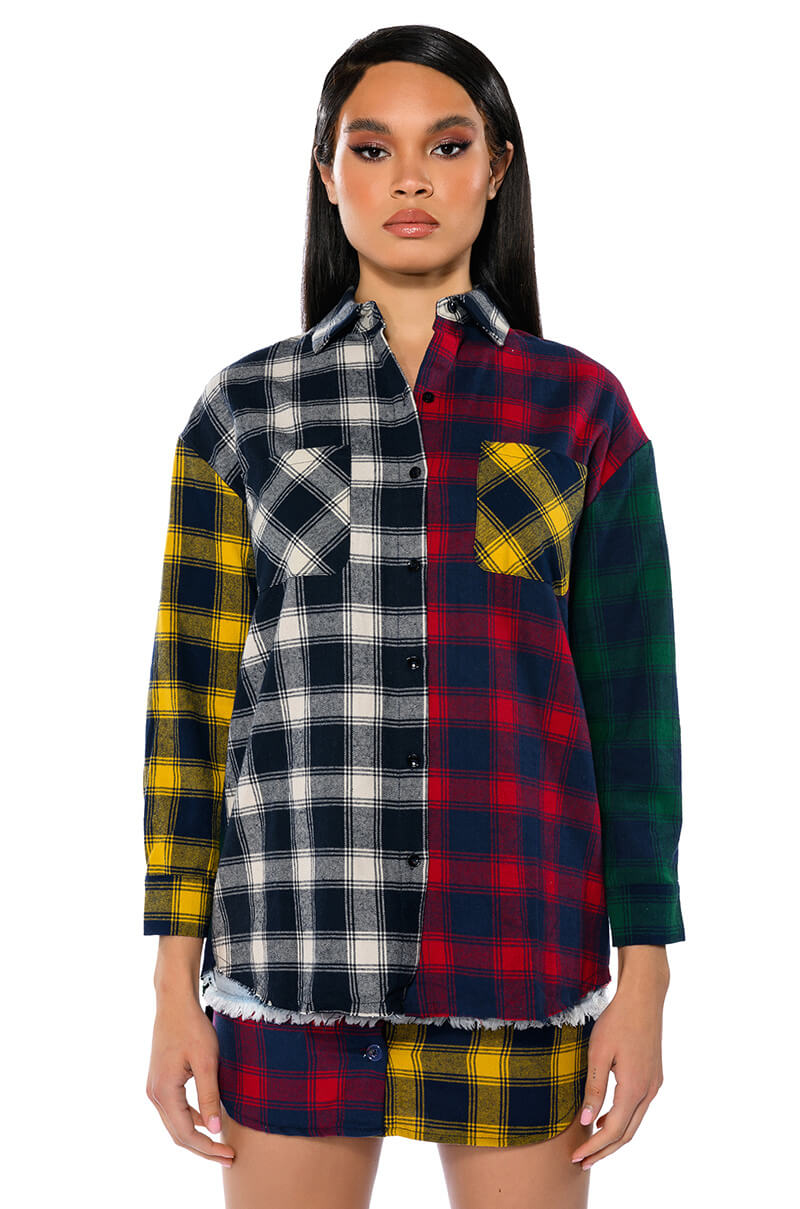 MARIANNA MULTI COLORED PLAID SHIRT