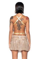 MARIELA RHINESTONE ENCRUSTED COWL NECK TOP