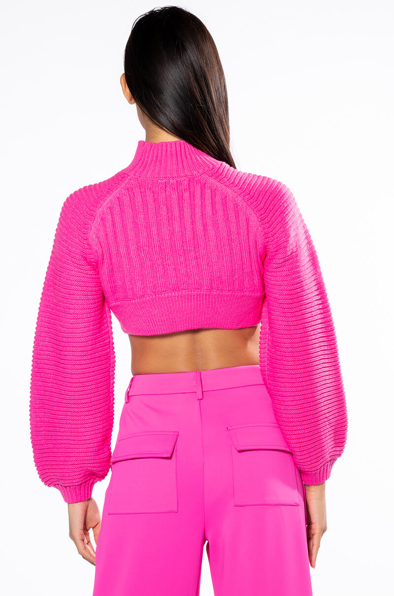MIRIAM BALLOON SLEEVE CROP SWEATER