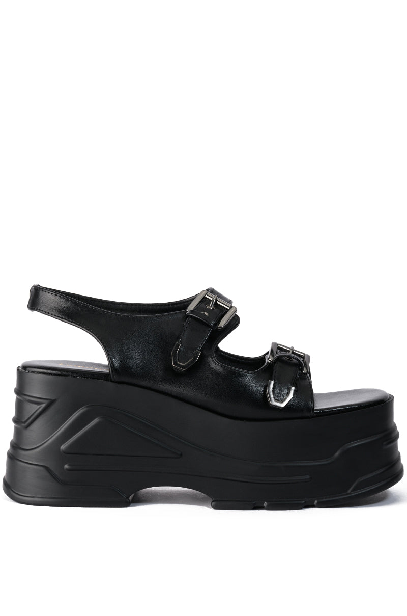 MONSTER JAM FLATFORM SANDAL IN BLACK