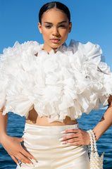 MUST BE DREAMING RUFFLE CROP BLOUSE
