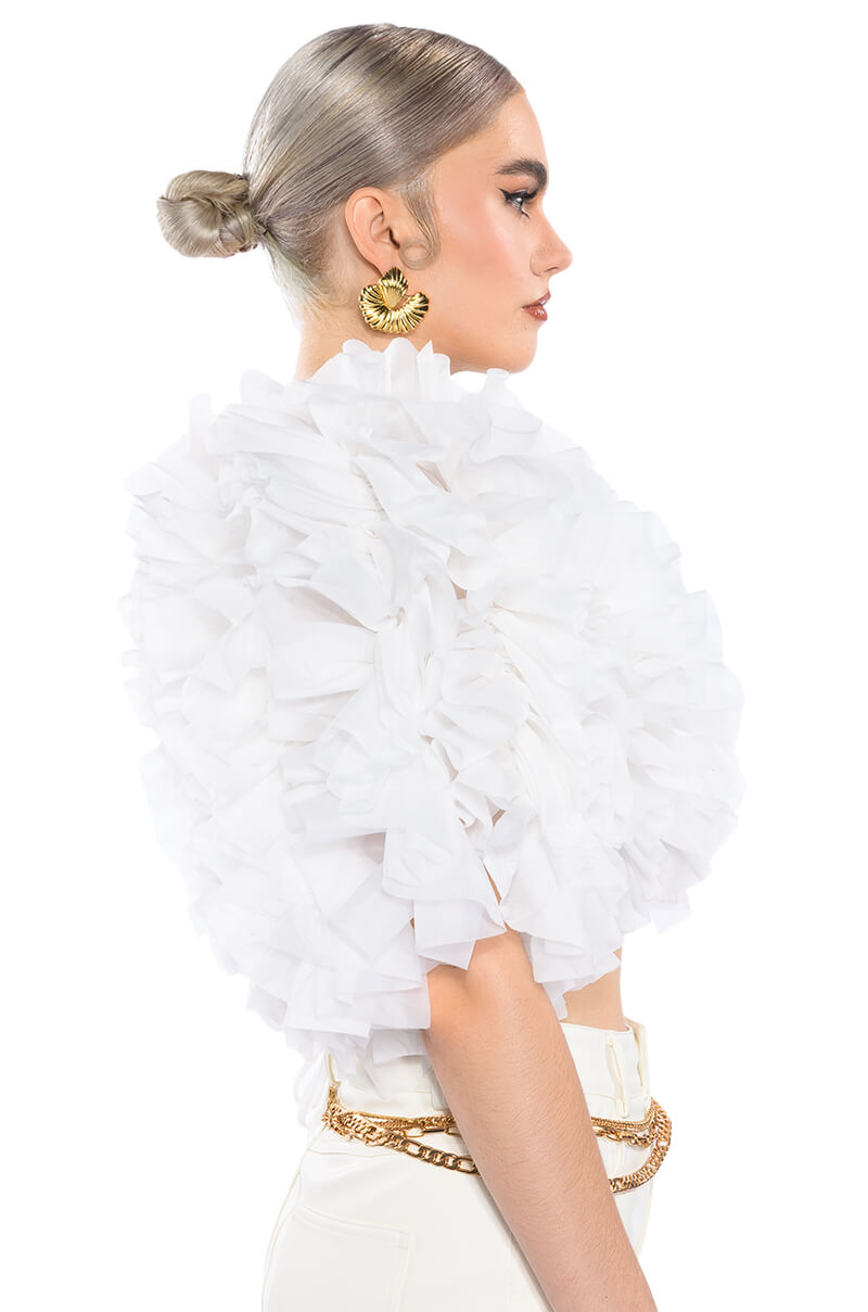 MUST BE DREAMING RUFFLE CROP BLOUSE