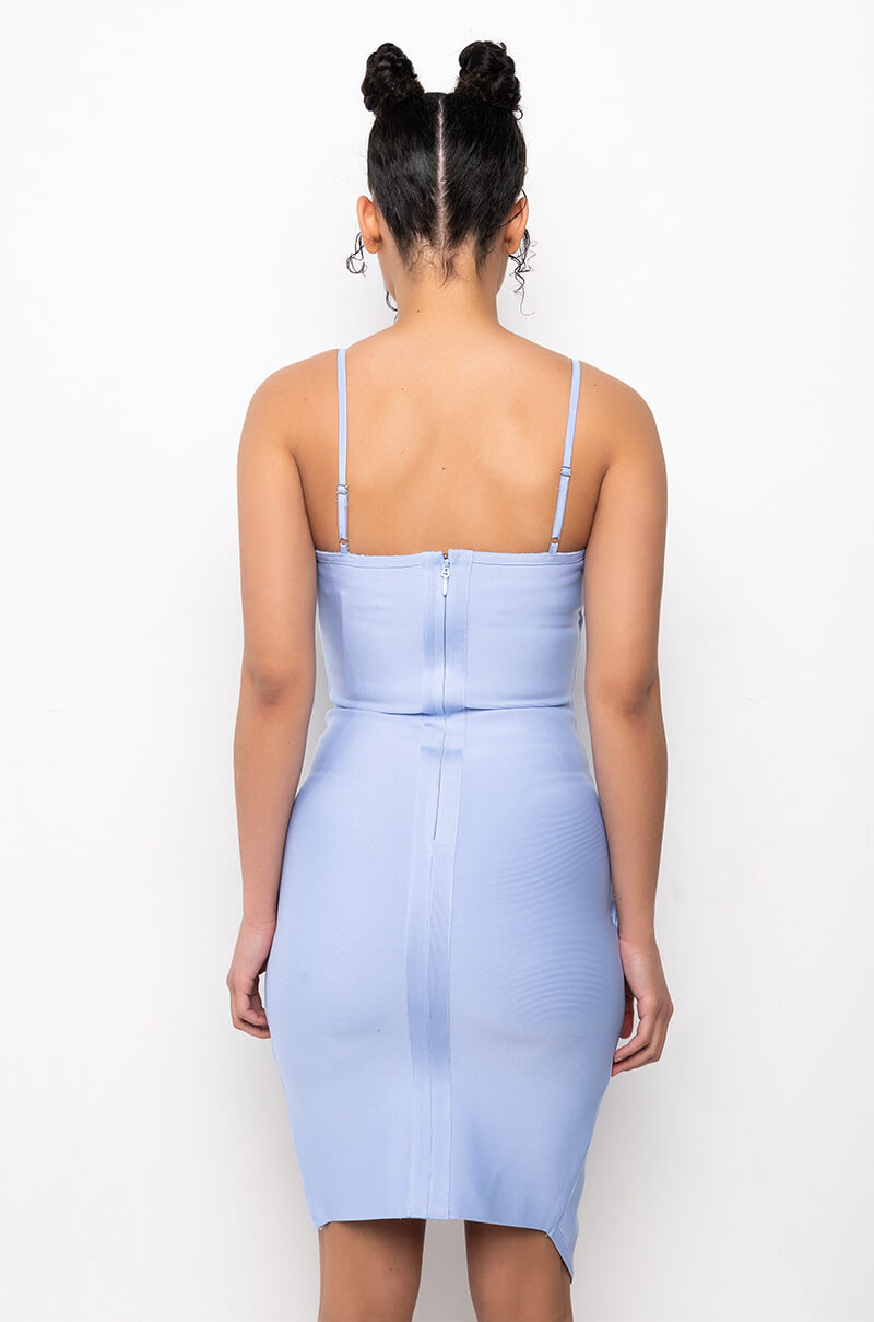 MY FOREVER GO TO WRAP FRONT MINI BANDAGE DRESS