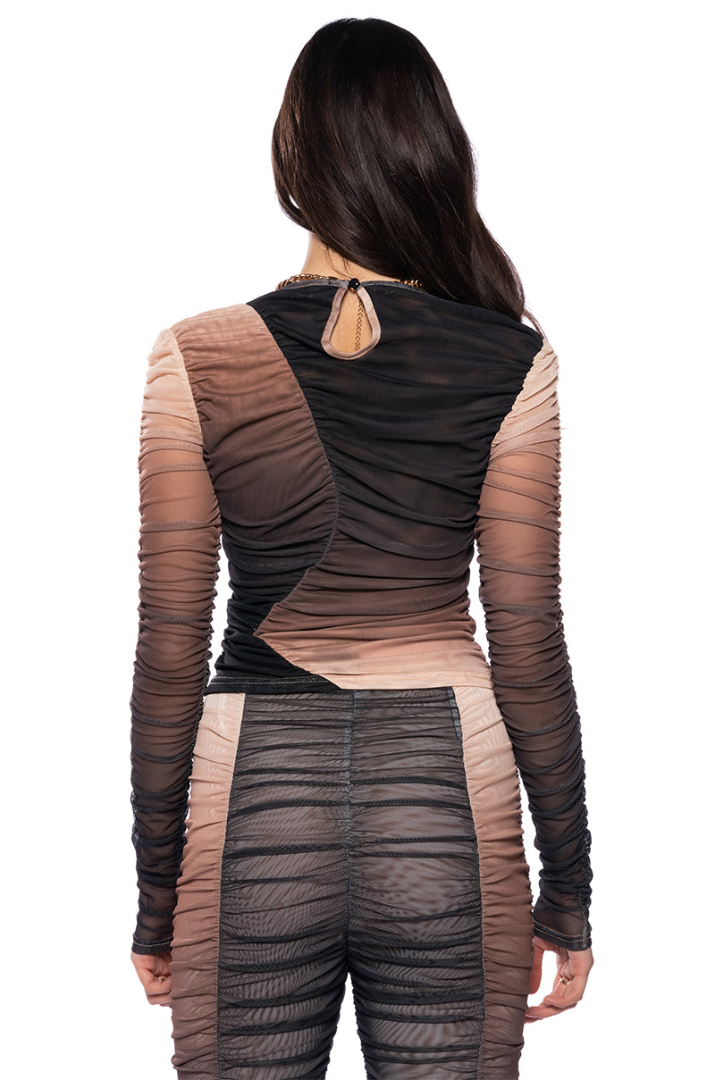 NATALIA RUCHED LONG SLEEVE TOP