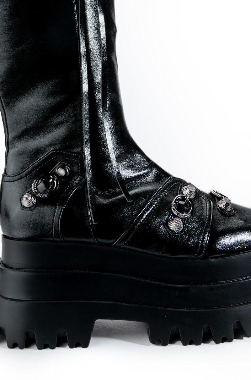 NEW KIDS FLATFORM BOOT IN BLACK