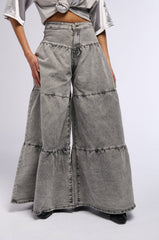 NIKIA TIERED WIDE LEG DENIM JEAN