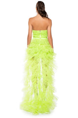 ON MY LEVEL TULLE HIGH LOW DRESS