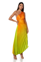 ON MY OWN WAVE OMBRE ONE SHOULDER MAXI DRESS