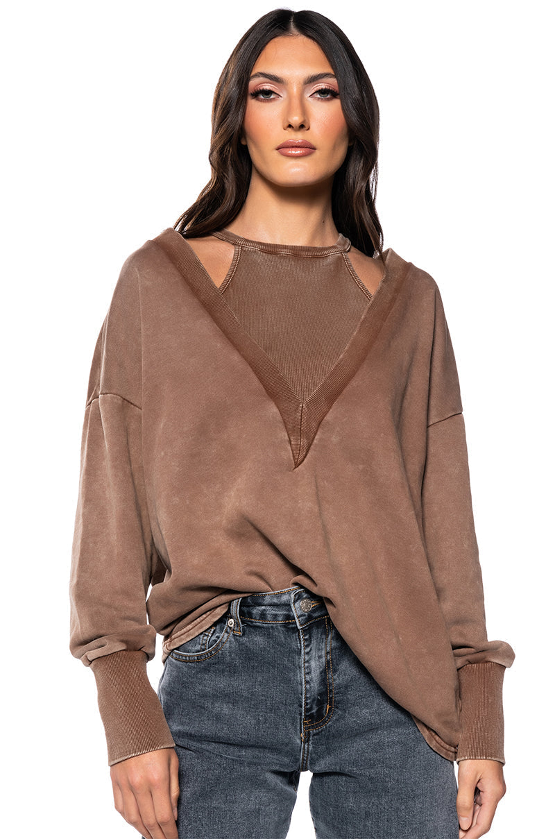 ON THE GO TWO PIECE TANK TOP SWEATSHIRT SET