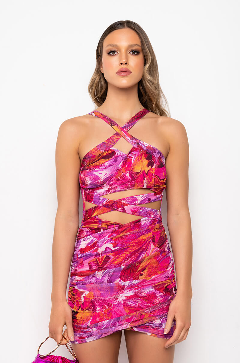 ON YOUR MIND MINI DRESS WITH CUT OUTS