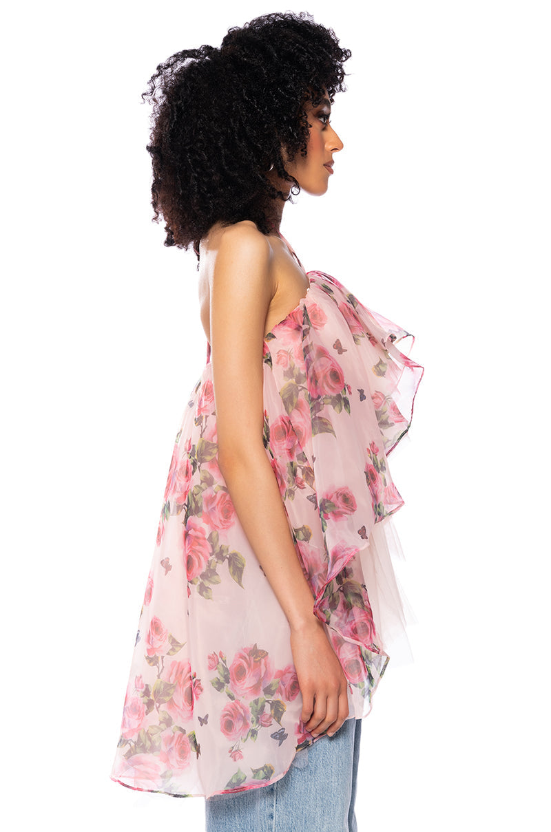 ONCE UPON A DREAM FLORAL HALTER NECK BLOUSE