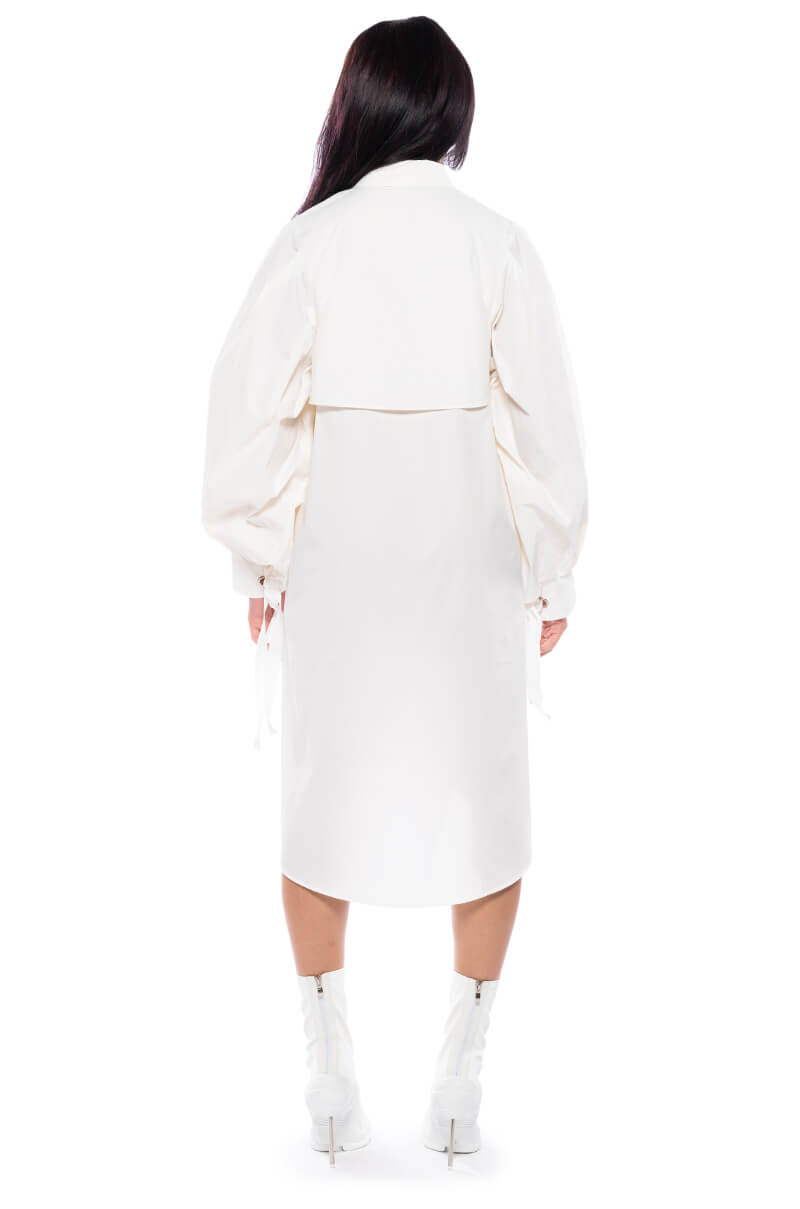 ONE STEP CLOSER OVERSIZED POPLIN BUTTON DOWN DRESS