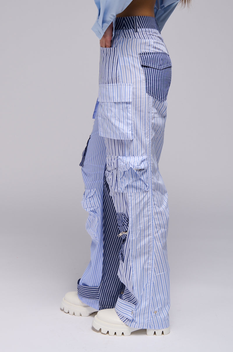 OUT OF TOUCH STRIPED CARGO TROUSER