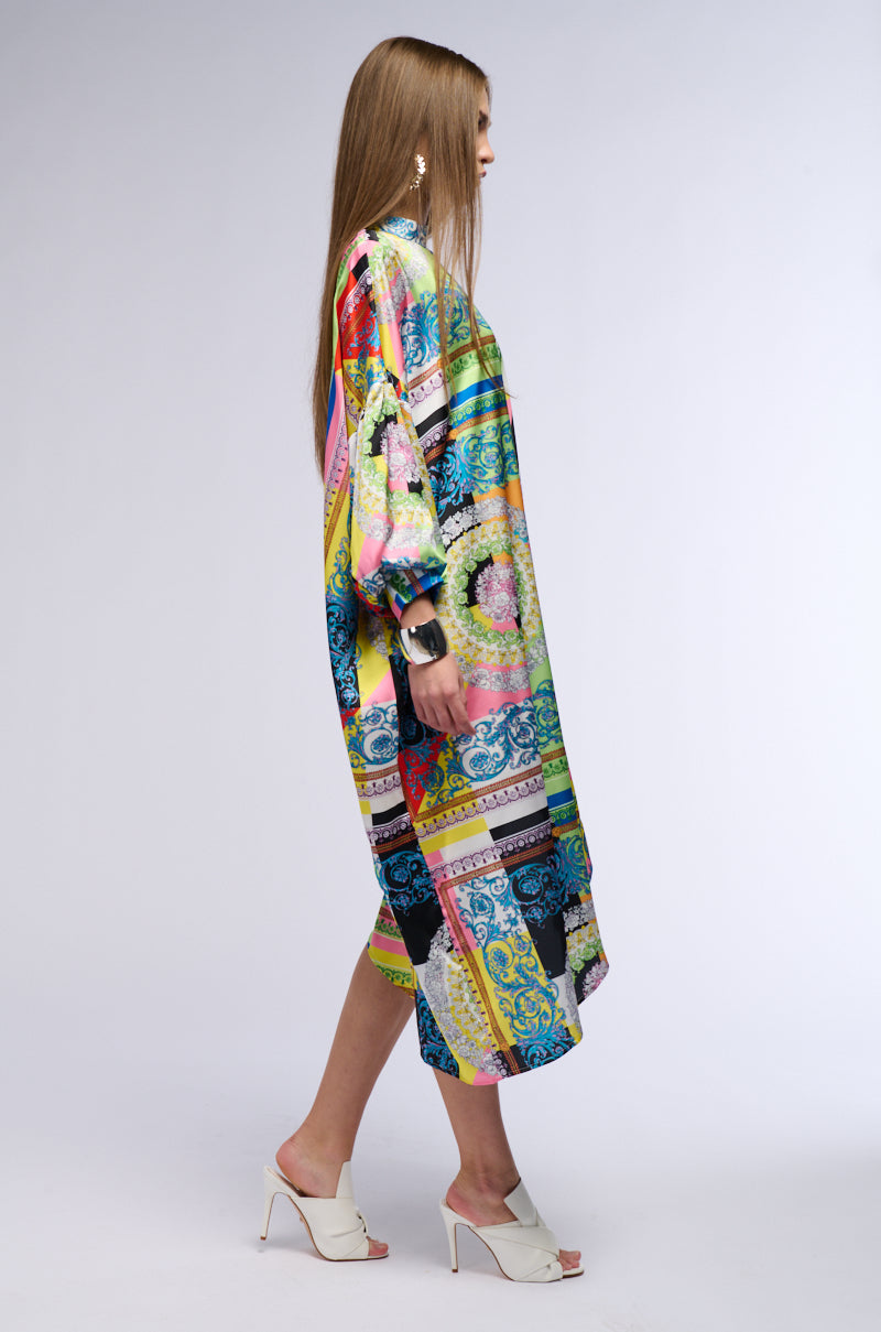 PAISLEY DREAMS PRINTED ASYMMETRICAL MIDI DRESS