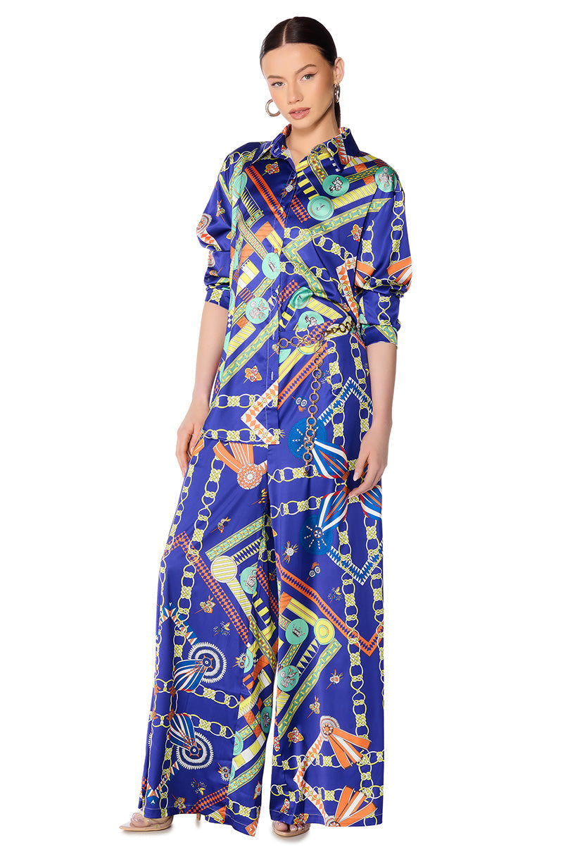 PARISIAN SATIN PRINTED PALAZZO PANT