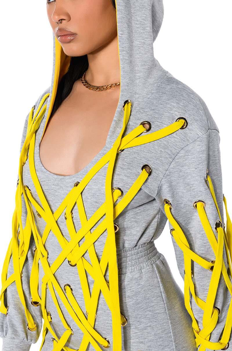 PARKER STRING DETAIL SWEATSHIRT DRESS