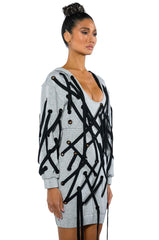 PARKER STRING DETAIL SWEATSHIRT DRESS