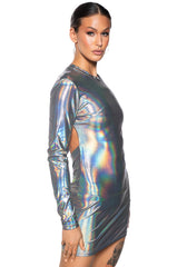 PARTY IN THE BACK METALLIC MINI DRESS