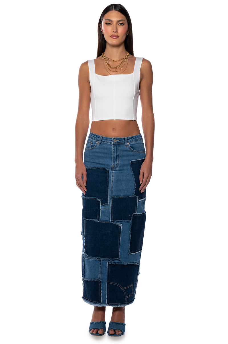 PAXTON CLARA SCOOP NECK CROP BASIC TANK