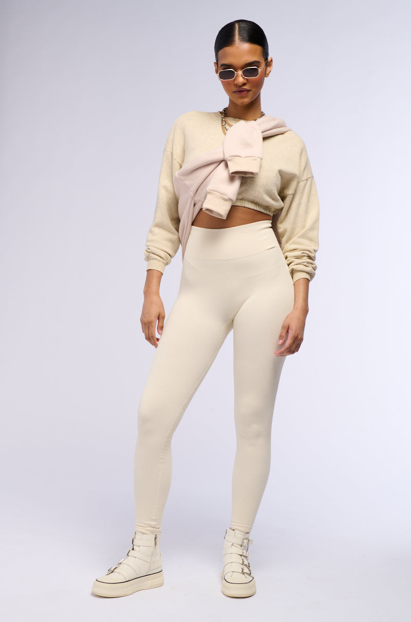 PAXTON RIBBED LEGGING IN IVORY